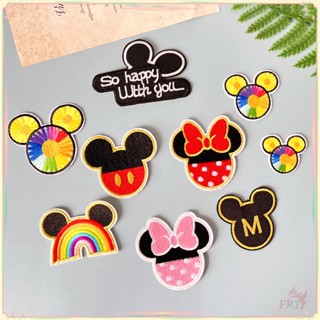  ♥ Sticker Ủi Thêu Hình Chuột Mickey & Minnie ♥ 1 Miếng Dán Ủi Quần Áo Hình Hoa Hướng Dương 