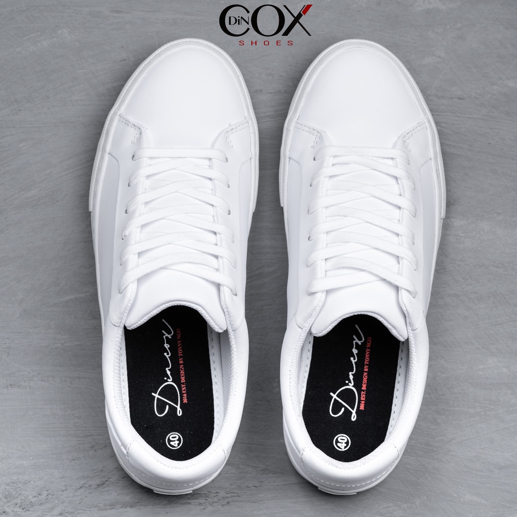 Giày Sneaker Da Unisex DINCOX D20 Năng Động Cá Tính White