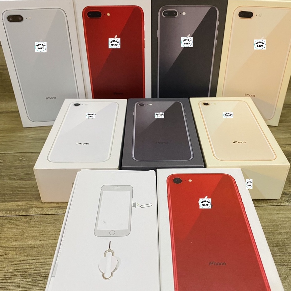 (Box) Hộp đựng 8G , 8plus màu đỏ, đen, vàng hồng, trắng, tặng cây lấy sim