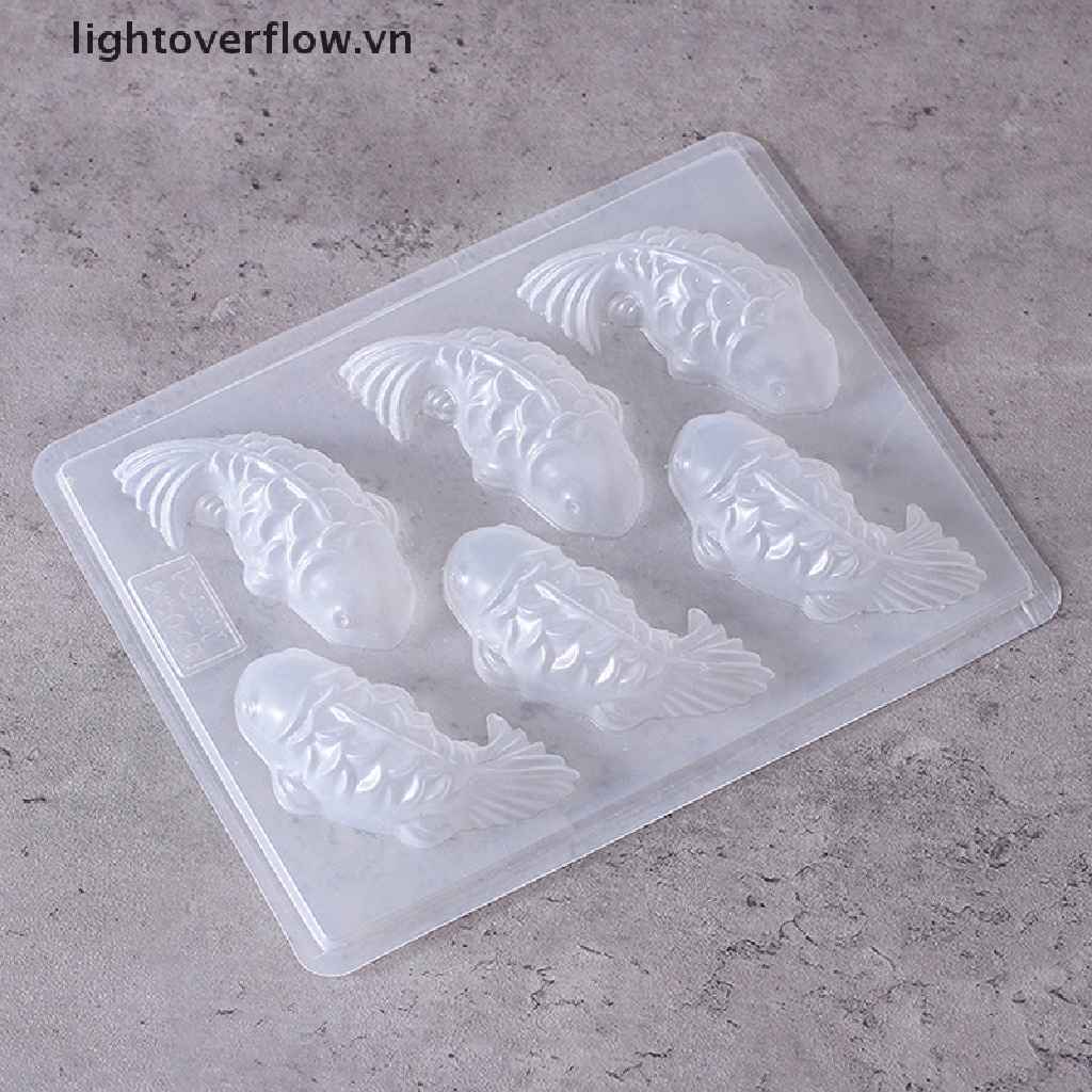 1 Khuôn Làm Bánh / Xà Phòng 6 Lỗ Bằng Silicon Hình Cá Chép 3D DIY