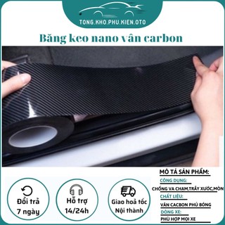 Băng Keo Nano Vân Carbon Bóng Phủ Acrylic Chống Trầy Xước Xe