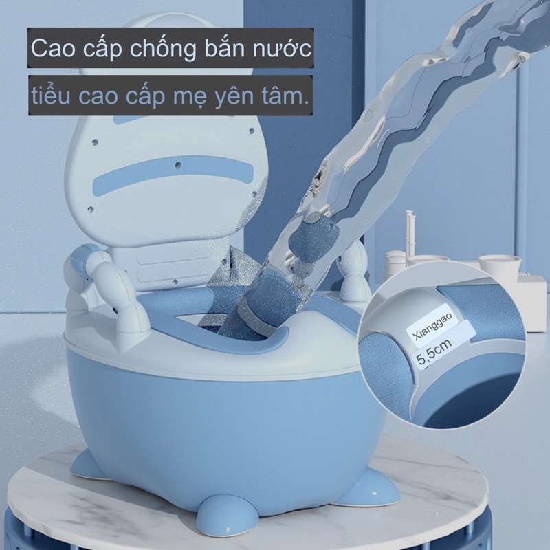 Bô vệ sinh cao cấp cho bé hình bò sữa siêu xinh, có chỗ dựa và tay cầm