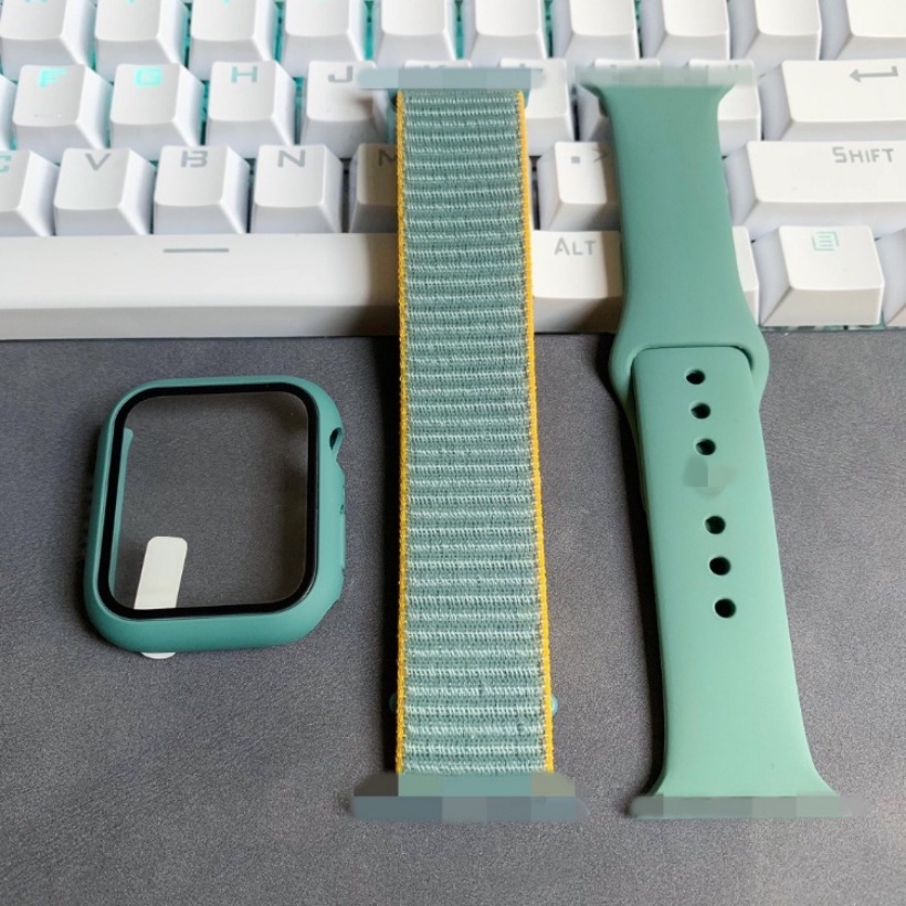 Set 3 Dây Đeo Đồng Hồ Bằng silicone + Nylon Cho Apple watch 49mm 44mm 40mm 45mm 41mm 42mm 38mm iWatch Ultra series 8 7SE 6 5 4 3 2 1