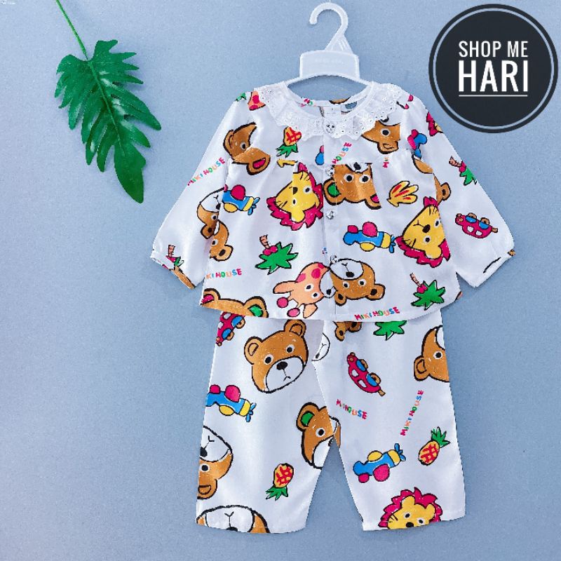 Bộ tole/lanh tay dài quần dài cài nút giữa