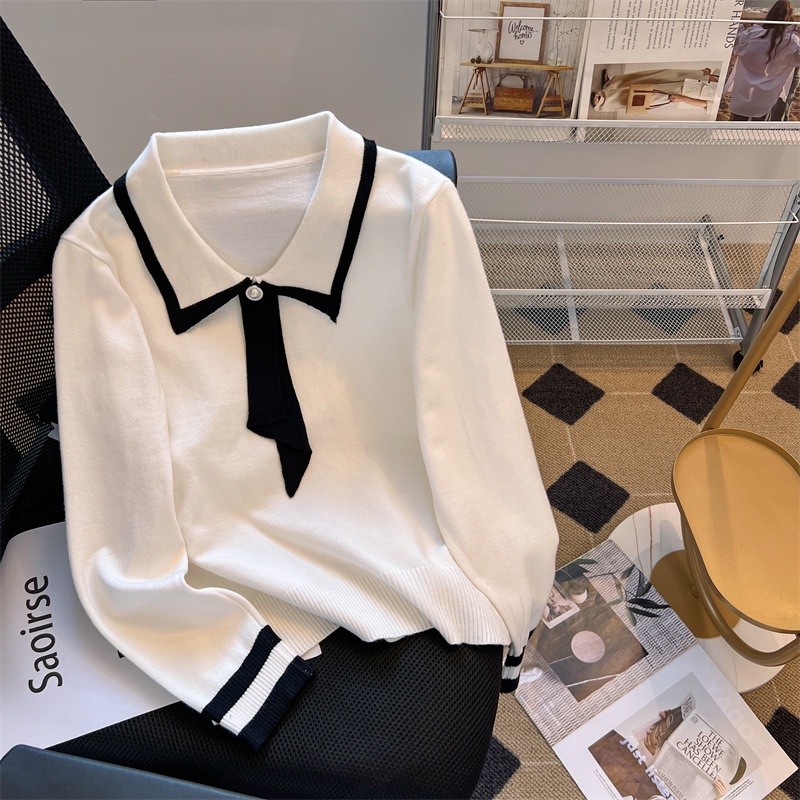 Áo SWEATER Dệt Kim Không Đường May Sang Trọng Phiên Bản Mới Của Em Bé HAN Mặc Vào Mùa Thu Đông