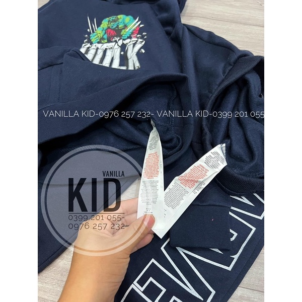 Bộ nỉ áo hoôdie Hulk dư xịn cho bé