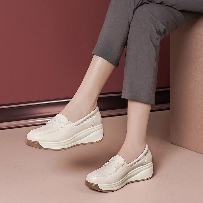 Giày Lười Da Mềm Chống Trượt Thoải Mái Thời Trang Mùa Thu 2023