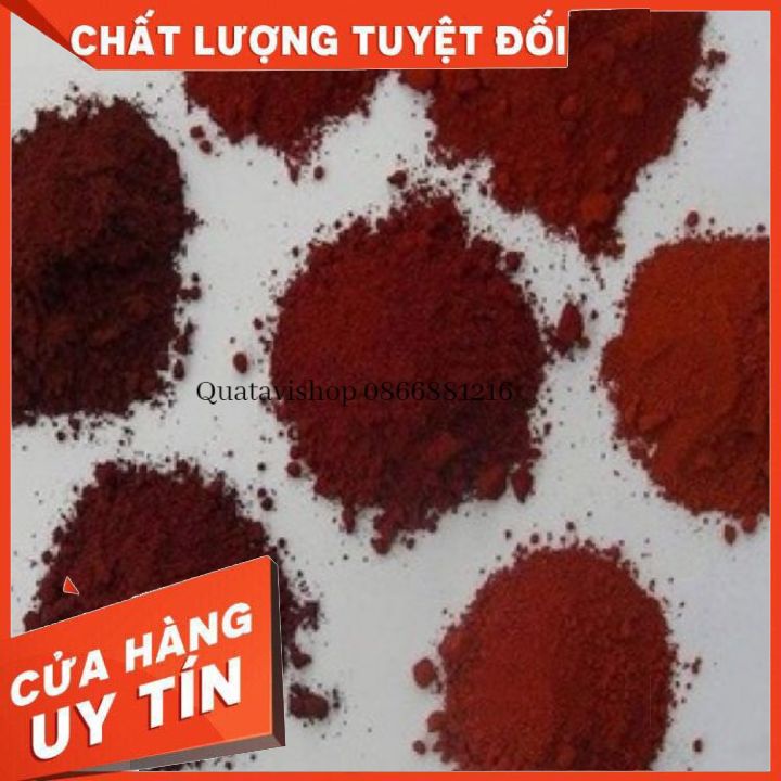 Bột màu oxit sắt   500Gam Bột màu đỏ ứng dựng cho ngành sơn, nhựa, xây dựng tác dụng tạo màu có độ bền cao
