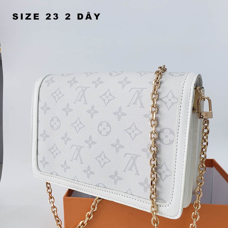 Túi xách dauphine hoa trắng fullbox