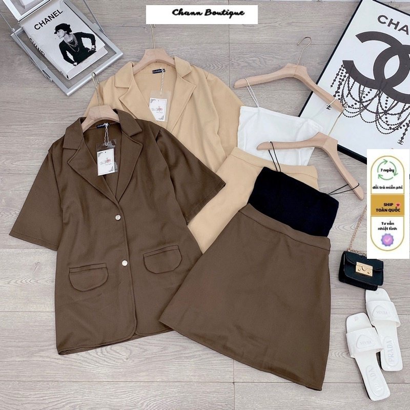 ÁO KHOÁC DẠ KẺ NÂU HAI LỚP BA SIZE | BigBuy360 - bigbuy360.vn