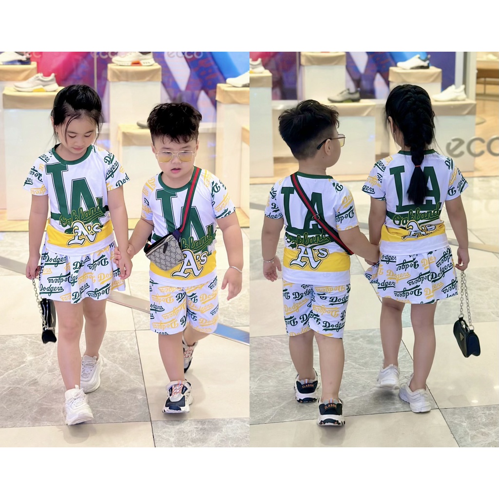 Bộ thun lạnh 3d bé trai bé gái thâm hút mồ hôi in hình bé yêu thích RUBYKIDS