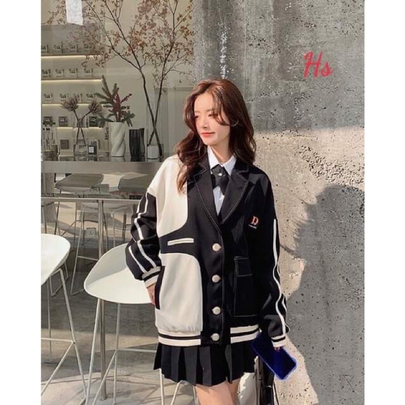 Áo khoác kaki phối trắng HS6