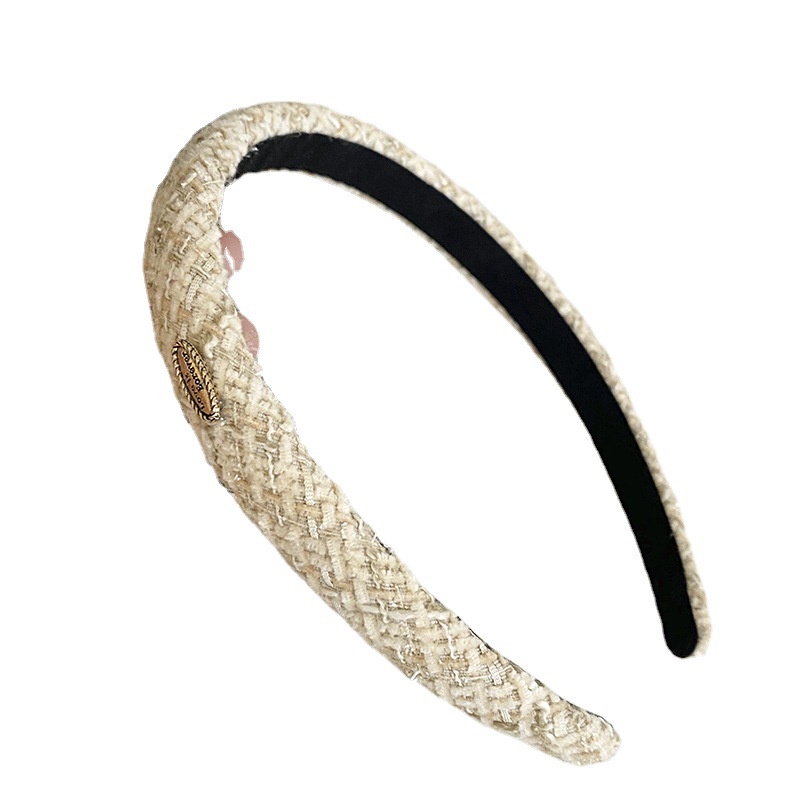 Băng Đô Cài Tóc Vải Tweed Phong Cách Retro Pháp Mới 2022 Cho Nữ