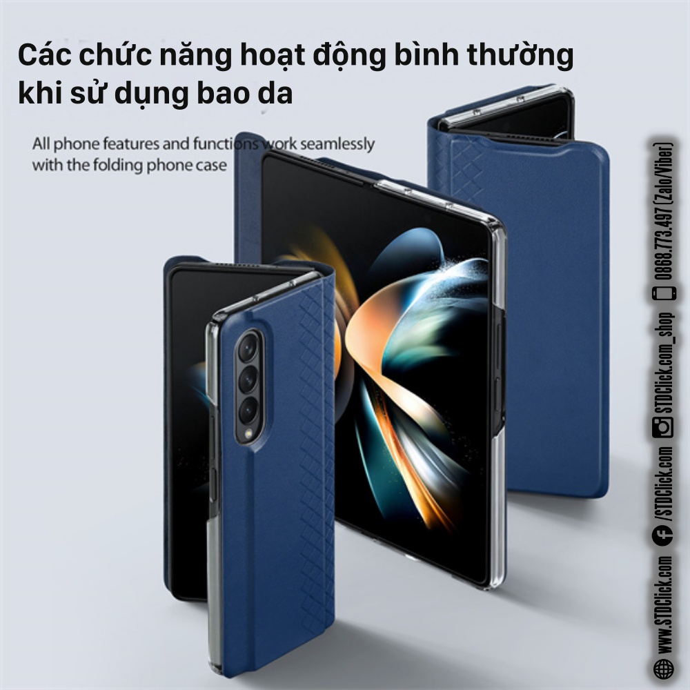 ỐP LƯNG DA SAMSUNG GALAXY Z FOLD 4 5G DUX DUCIS BRILL CHÍNH HÃNG