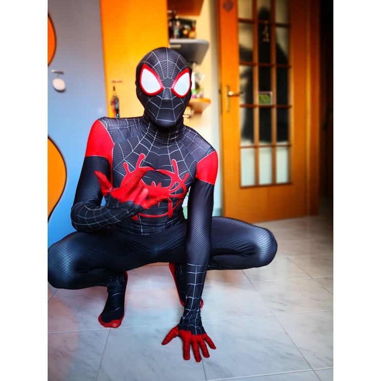 Bộ Áo Liền Quần Hóa Trang Người Nhện Đen Cho Halloween