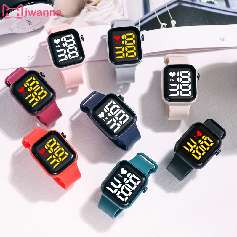 Led Đồng Hồ Điện Tử Trẻ Em Vuông Chống Nước Màn Hình Cảm Ứng Kỹ Thuật Số Thời Trang Cổ Tay Dành Cho Học Sinh Sinh Viên VN