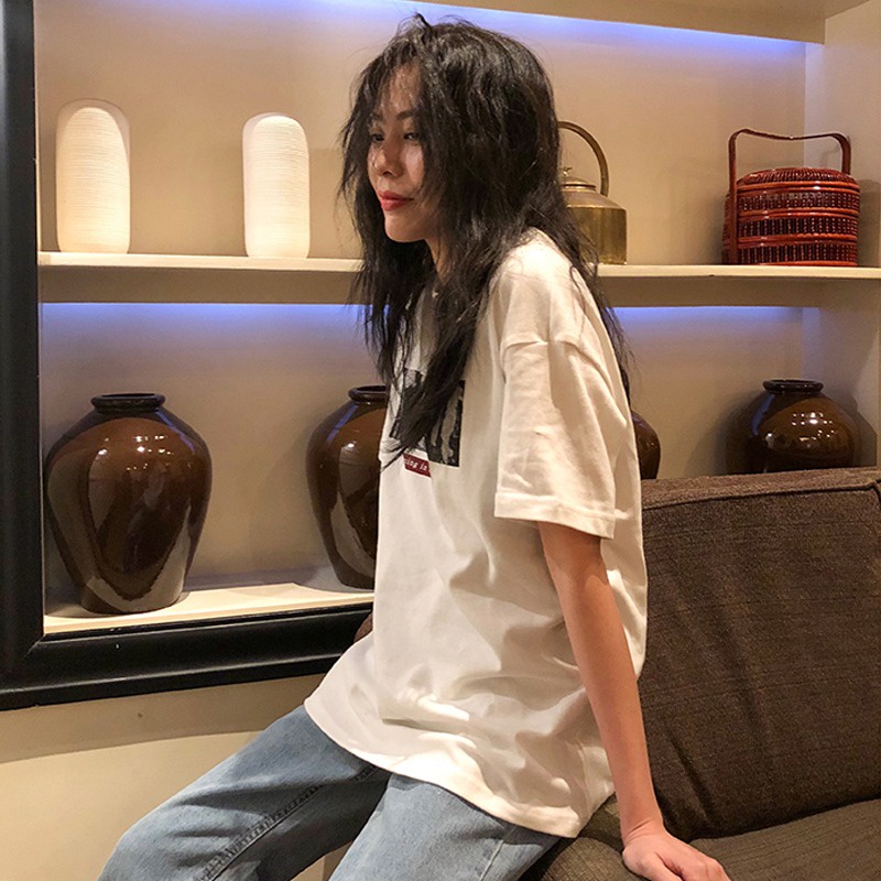 NRVP Áo Thun Unisex Mùa Hè Dáng Suông Tay Cộc Phong Cách Hàn Quốc Cho Nam Nữ