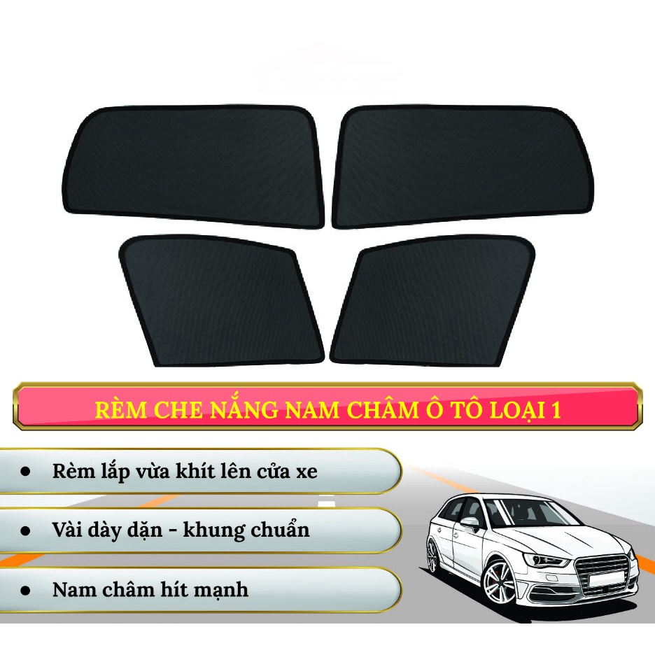 Rèm che nắng nam châm theo xe, che nắng ô tô, bộ 4 kính sườn, hàng loại 1