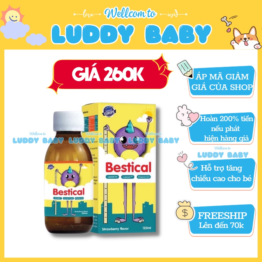 Canxi sinh học Bestical bổ sung canxi cho bé vitamind3 d3k2mk7 cho trẻ sơ sinh lipocal tăng chiều cao canxi sữa Lọ
