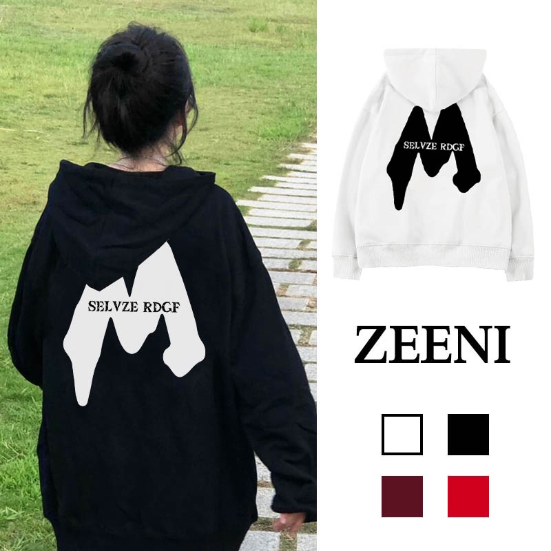 Áo hoodie SELVZE dáng rộng họa tiết cổ điển phong cách đường phố Mỹ thời trang dành cho nữ