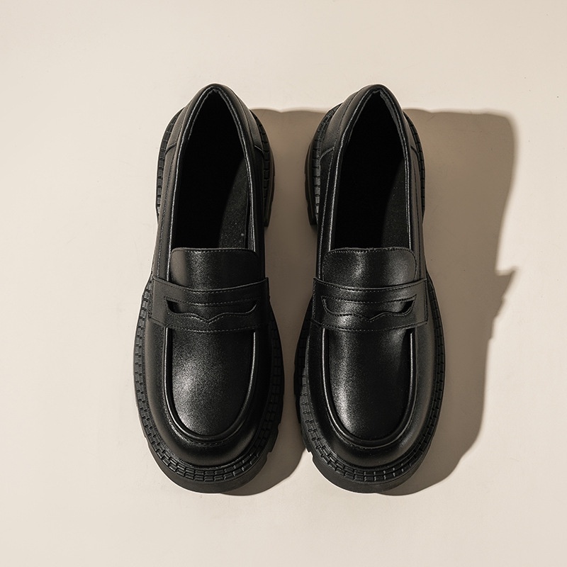 Giày Lười Da Mũi Tròn Phong Cách Anh Quốc