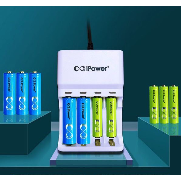 Pin sạc IPOWER AA (pin lớn), Sạc pin chính hãng IPOWER, BẢO HÀNH 1 NĂM | Mic không dây, máy ảnh, điều khiển ( Pin 1.2V )