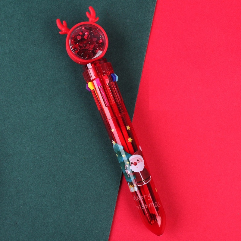 Bút Bi 10 Trong 1 Họa Tiết Giáng Sinh Nhiều Màu Sắc