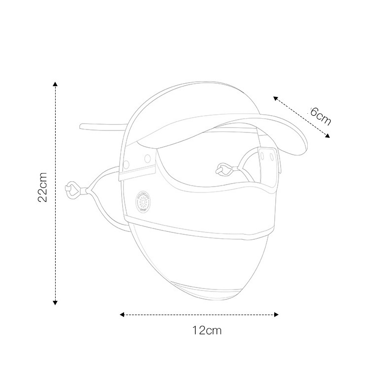 Khẩu trang toàn mặt, có mái che nắng làm mát UPF 35/50+ Ngăn Chặn 97% Tia UV, giặt được