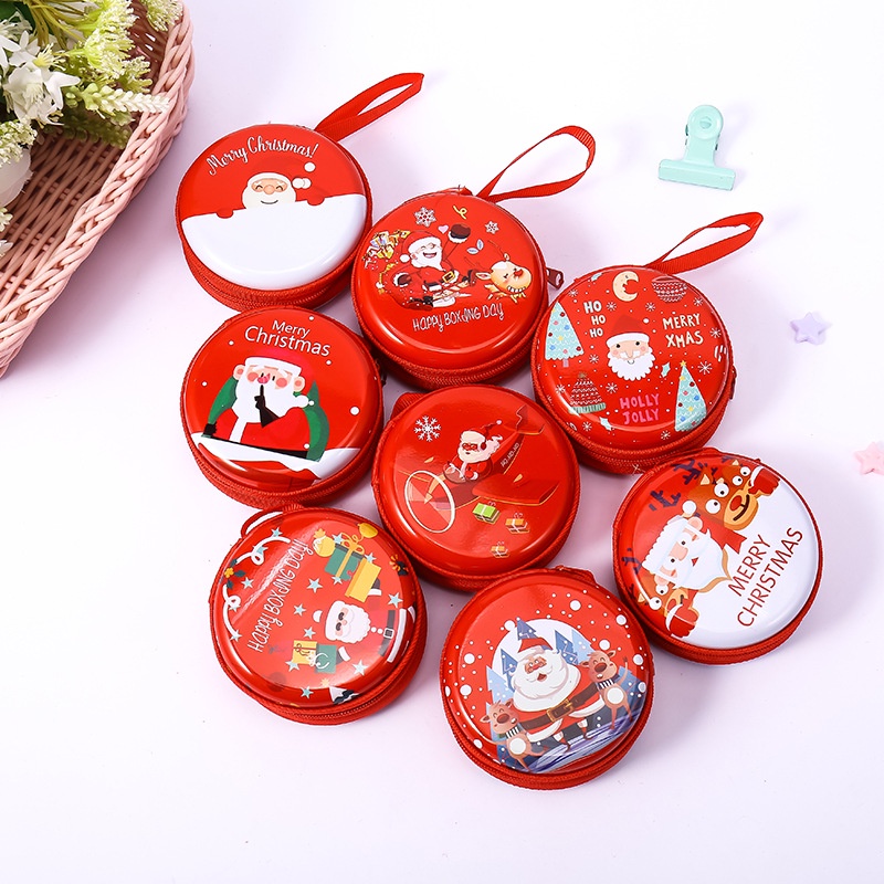 Combo 10  Hộp thiếc tròn đựng tai nghe, cáp sạc, usb