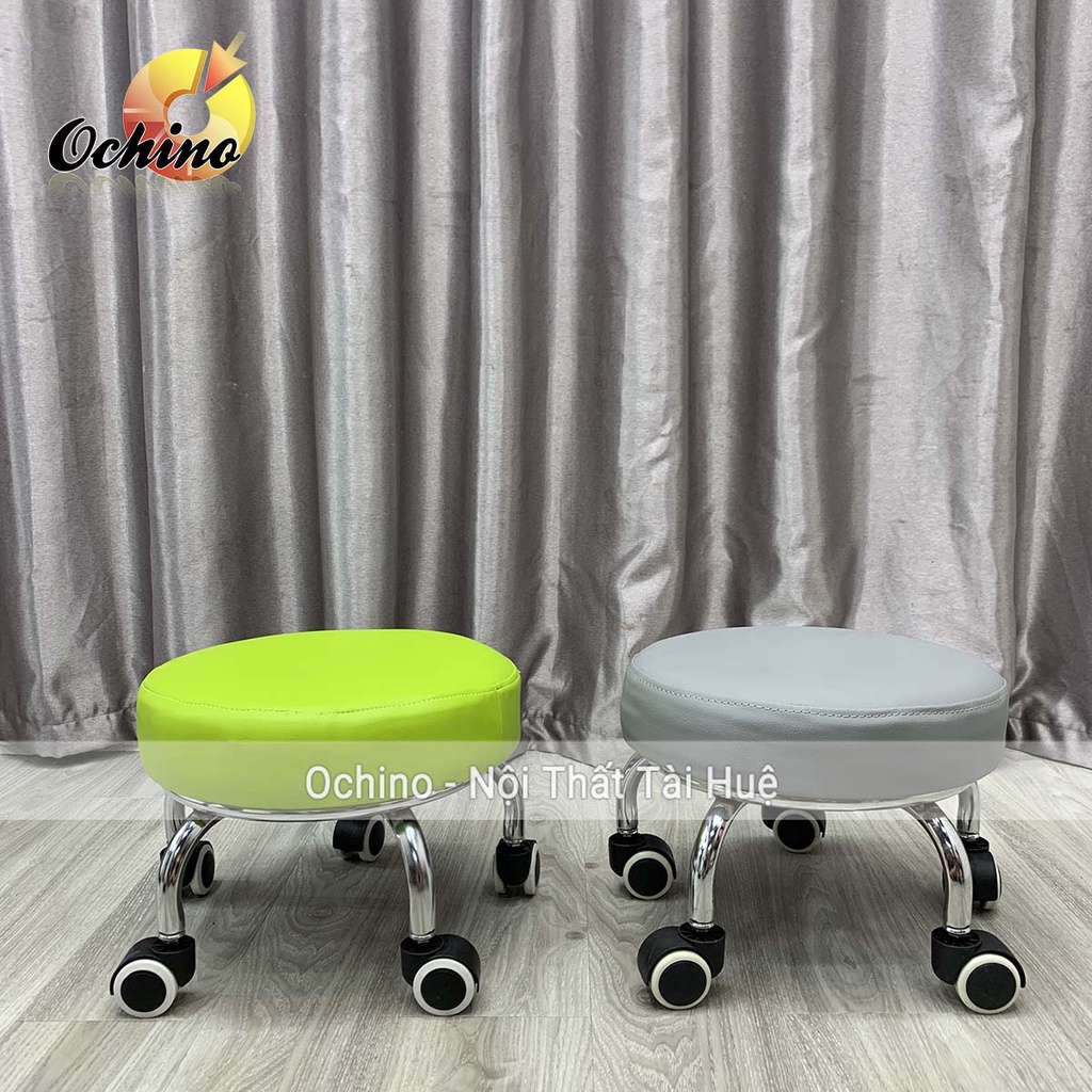 Ghế Bệt Ngồi Làm Nail, Ngồi Đóng Hàng Êm Ái Có Bánh Xe Di Chuyển Tiện Lợi Mẫu Tròn Trơn (Có Sẵn)