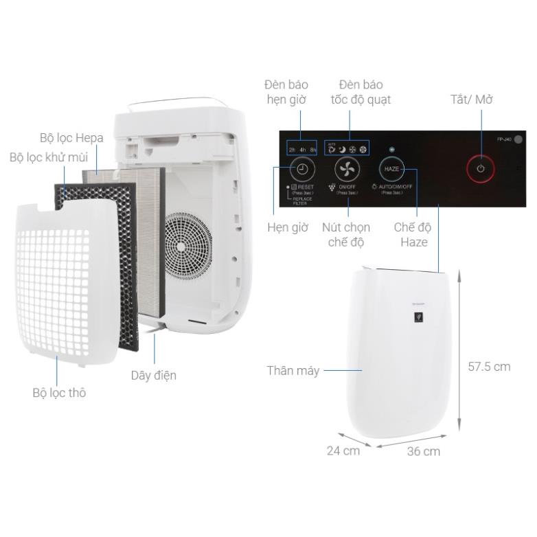 [Kho sỉ] Máy lọc không khí Sharp FP-J40E-W