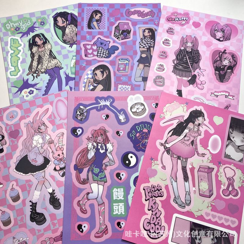 Sticker Dán Tường Hình Cô Gái Domi Và Thiên Thần Sáng Tạo