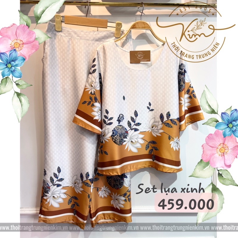 Sét lụa đính đá xinh xắn