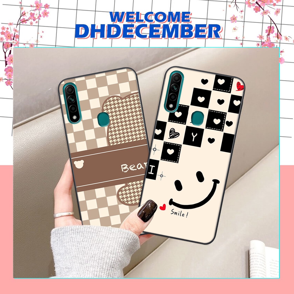 Ốp lưng Oppo A31 in hình tim, kẻ vuông mẫu mới CỰC XINH