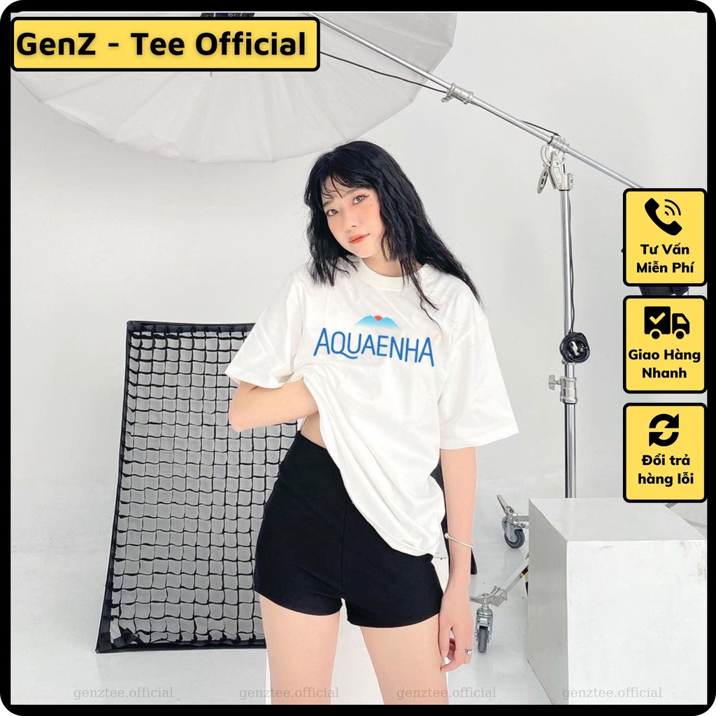 Áo thun A Qua E Nha tấu hài thương hiệu mặc phong cách trẻ trung, nam nữ mặc form cực đẹp