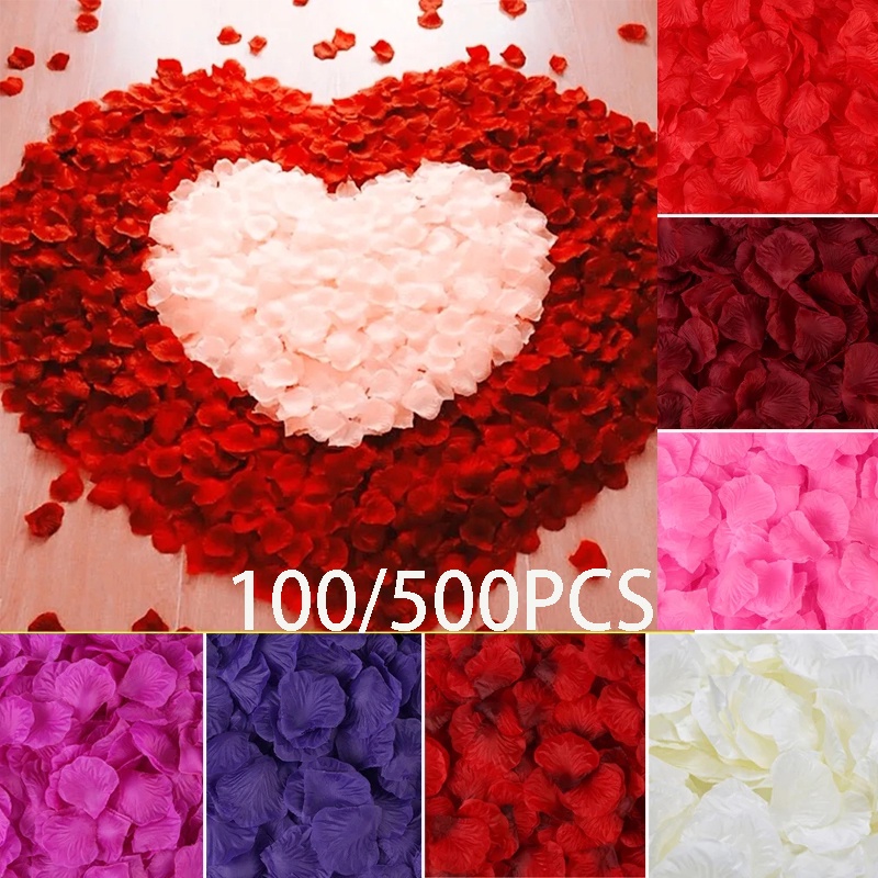Set 500 / 1000 Hoa Hồng Giả Nhiều Màu Sắc Dùng Để Trang Trí Tiệc Cưới Lãng Mạn Tiện Dụng
