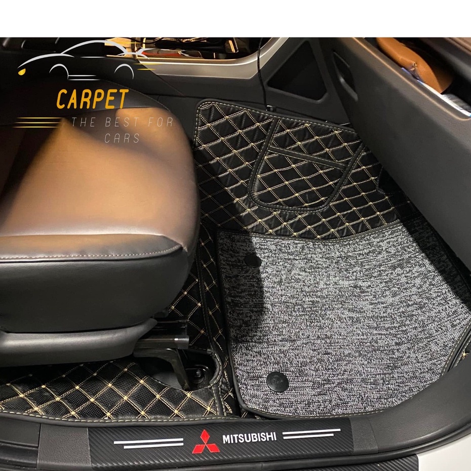 Thảm lót sàn ô tô 5d 6d Mitsubishi Pajero Sport, thảm trải sàn da Pu cao cấp, giảm ồn 40%