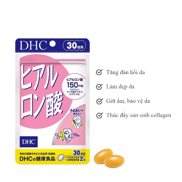 Viên Uống Giữ Ẩm Cấp Nước Nhật Bản DHC Hyaluronic Acid 30 Ngày (60 viên)