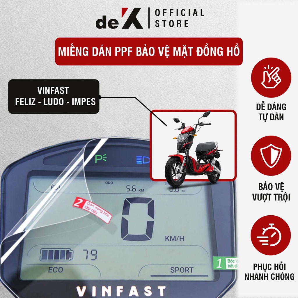 Dán xe Vin Feliz .miếng dán PPF bảo vệ mặt đồng hồ xe Vinfast Feliz - Ludo- Imbes  chống trầy xước bảo vệ mặt đồng hồ xe