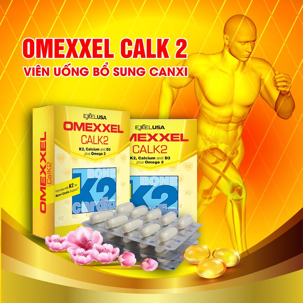 Viên uống bổ sung canxi Omexxel Calk2 30 Viên