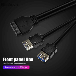 PC Case 20Pin to 2 Port USB 3.0 Front Panel Cable Adapter with Fixed Foot