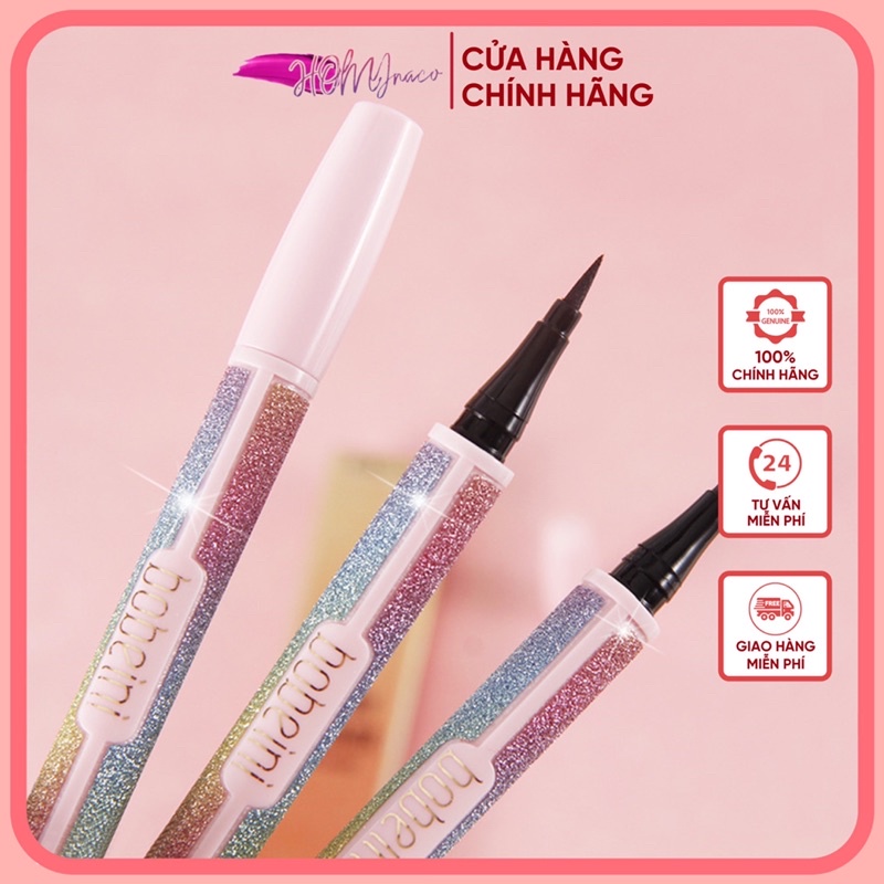 Kẻ Mắt Nước Thân Hồng Bling BO8034 Không Lem - Eyeliner Không Trôi Bobeini Starry Eyeliner Cool Black