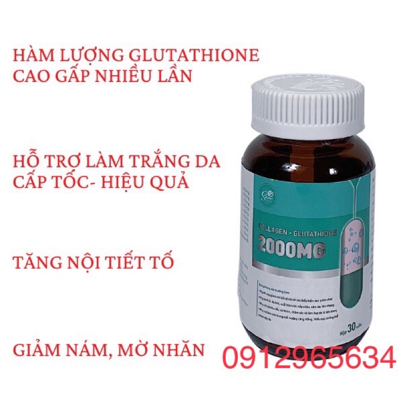 Viên uống glutathione 2000mg giúp trắng da đẹp da giảm nám ngăn ngừa lão - ảnh sản phẩm 4