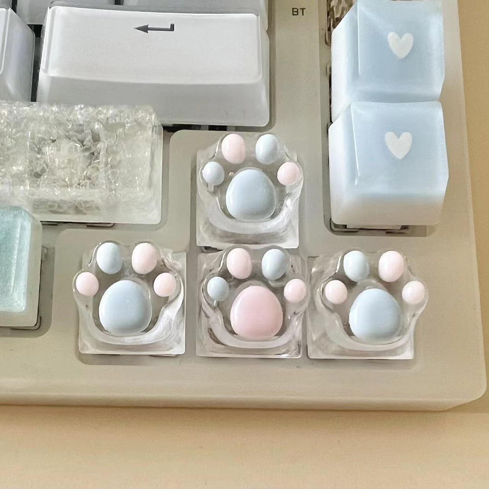 Bàn Phím Cơ 2023 Bằng Nhựa resin Trong Suốt Hình Chân Mèo Nhiều Màu Dễ Thương