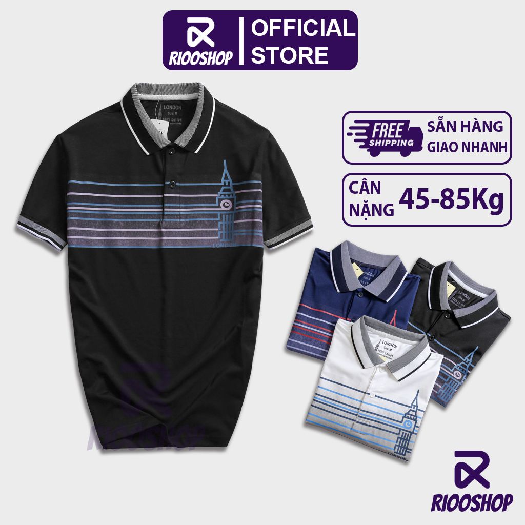 Áo polo nam, áo nam có cổ thun vnxk ngắn tay, có size lớn, form rộng, cao cấp, vải dày, đơn giản, đẹp RIOOSHOP RSP049