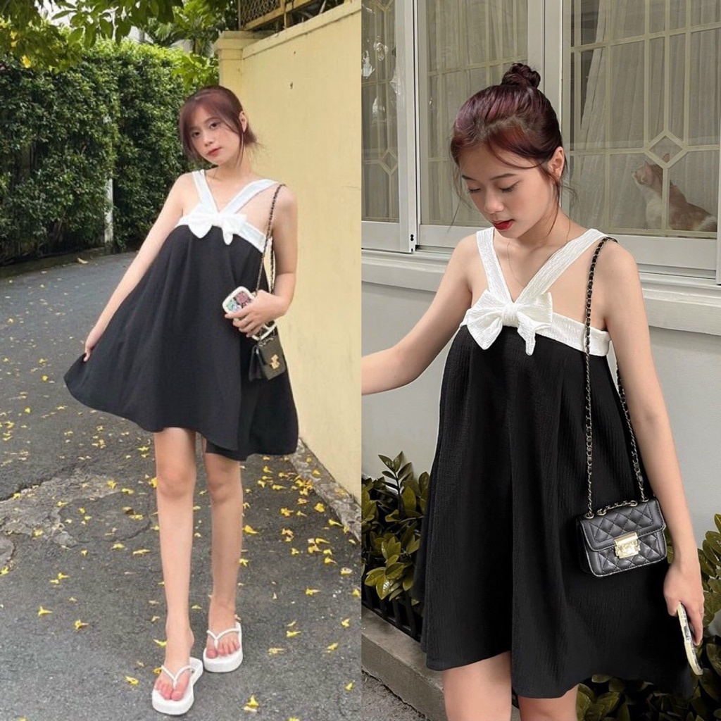 Đầm Váy Nữ Dáng Xoè 2 Dây Chéo Xếp Ly Ngực ( Có Lót Trong ) Thiết Kế Sang Chảnh Đi Làm Công Sở, Dạ Hội Và Du Lịch