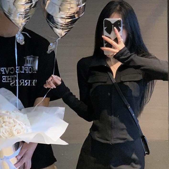 Áo Khoác Cardigan Dệt Kim Mỏng Tay Dài Chống Nắng Dáng Ôm Có Khóa Kéo Thời Trang Mùa Thu Cho Nữ