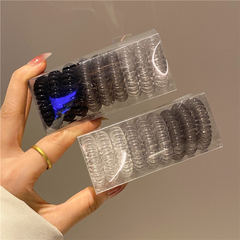 Set 9 Dây Buộc Tóc Cao Su Co Giãn Không Đường May Đơn Giản Cho Nữ
