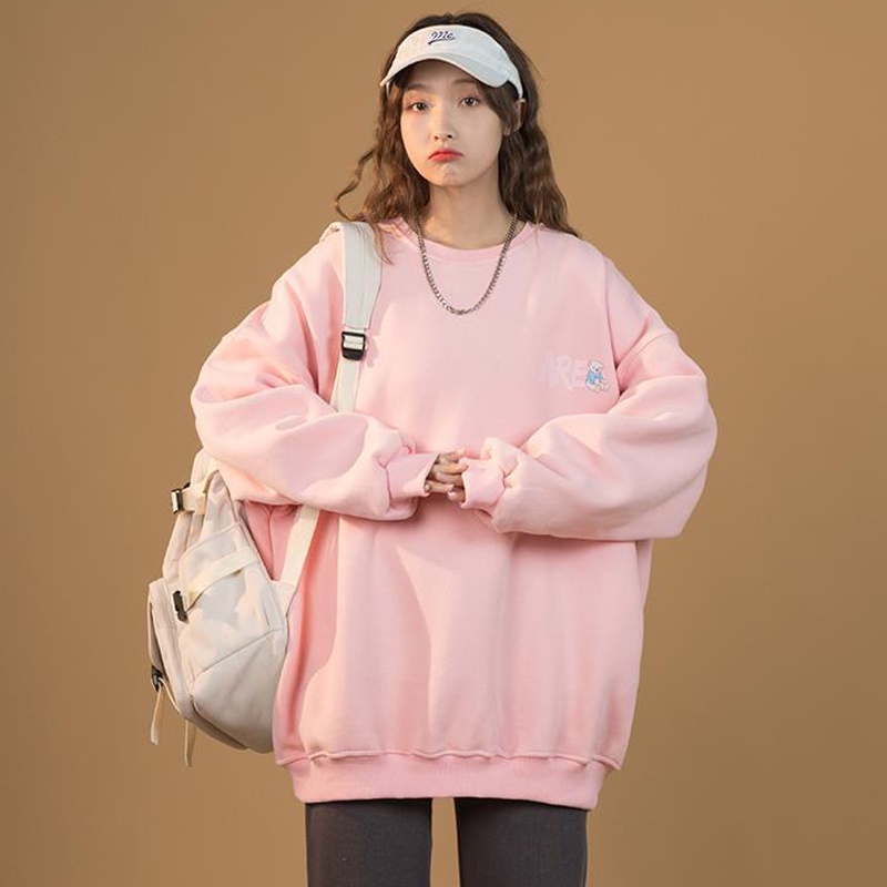 IELGY    Áo sweater Cổ Tròn Phong Cách Thời Trang Đường Phố Cho Nữ