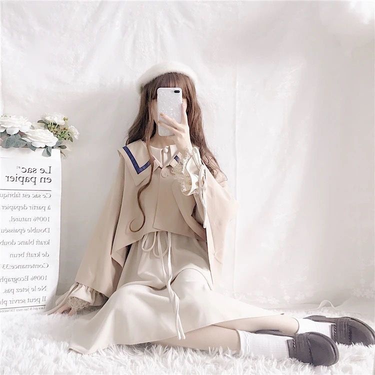 Set Đầm Dáng Dài Thời Trang Năm Mới Phong Cách Nhật Bản Dành Cho Nữ